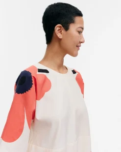 Vaatteet Marimekko Kaiku Heijastus Unikko Puuvillapellavamekko