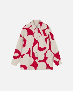 Vaatteet Marimekko Kulmat Unikko Puuvillapellavapaitatakki